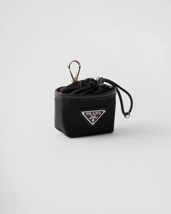Re-Nylon mini pouch keychain charm