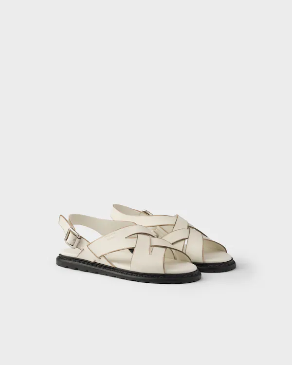 Antiqued leather sandals