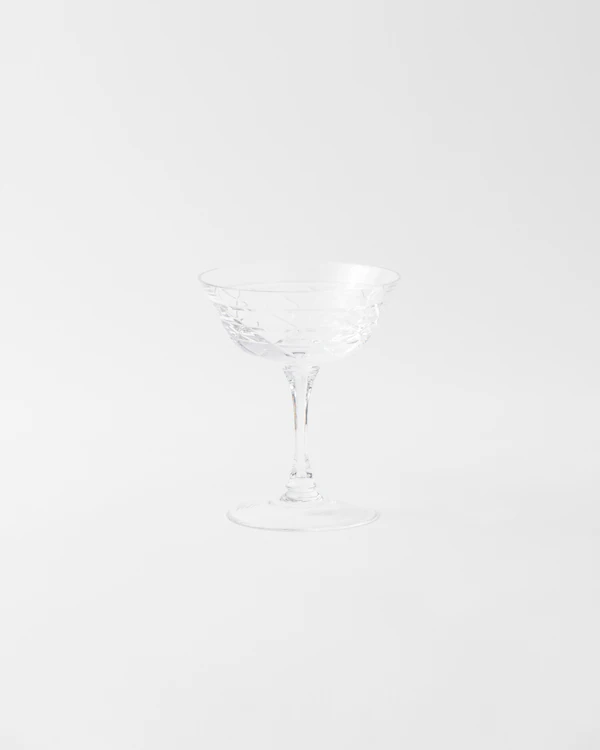 Crystal champagne coupe glass - Triangles