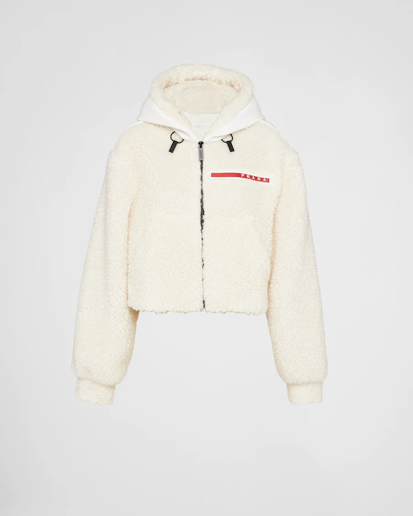 Cropped double fleece jacket