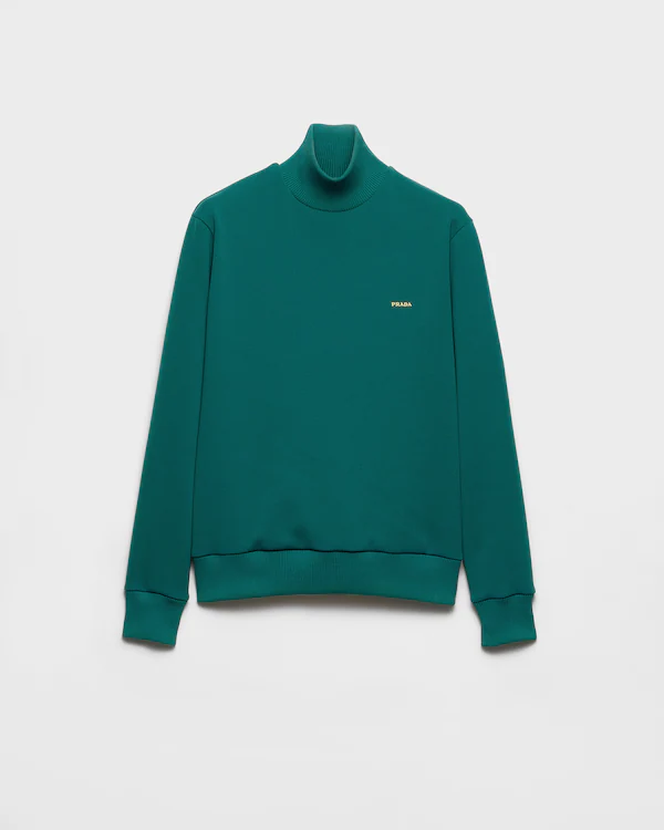 Technical fabric turtleneck sweatshirt