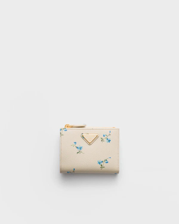 Small printed Saffiano leather wallet