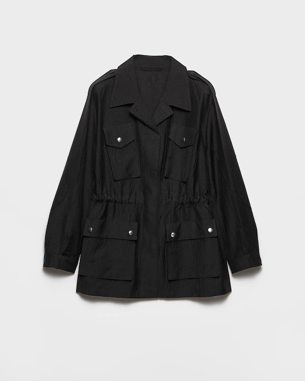 Garment-dyed kid mohair jacket