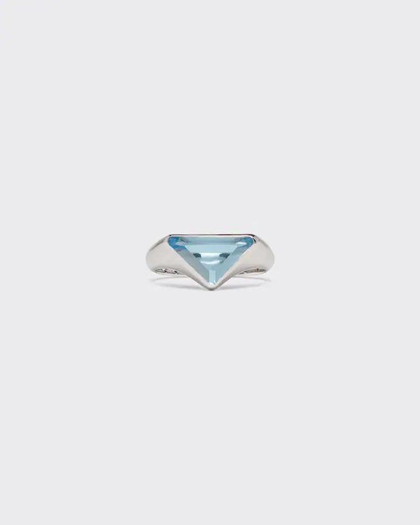 Swiss Blue Topaz logo ring