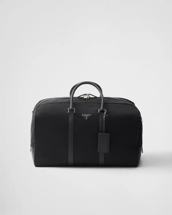 Re-Nylon and Saffiano leather duffel bag