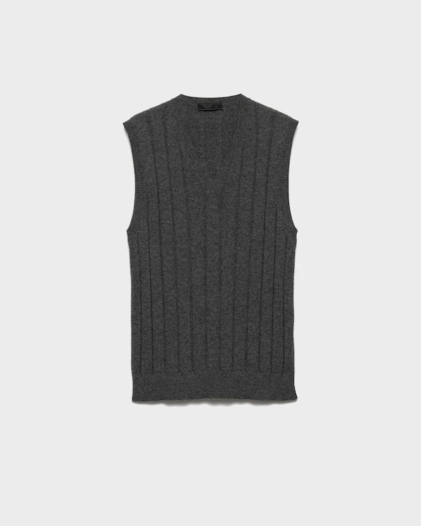 Cashmere V-neck vest