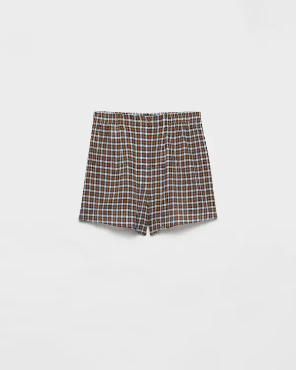 Checked georgette shorts