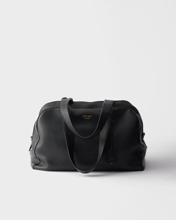 Leather duffel bag