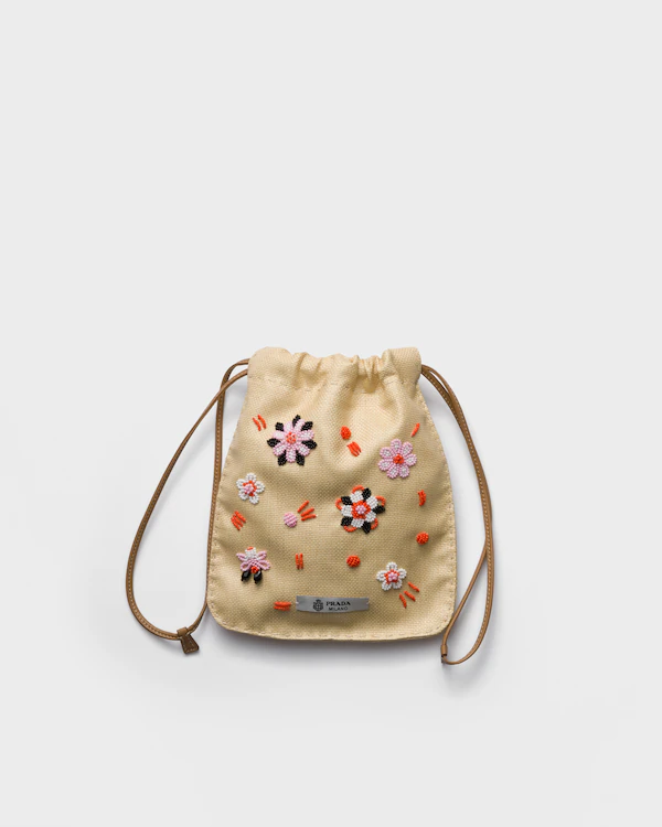 Embroidered canvas smartphone case
