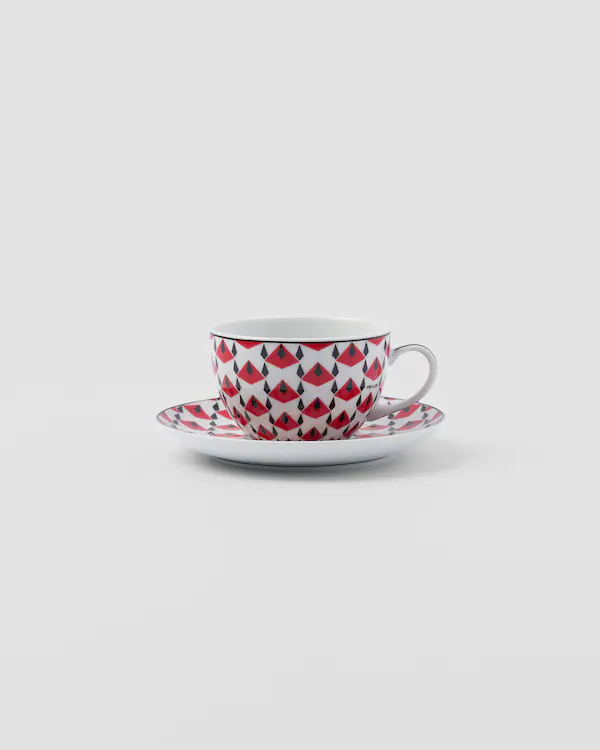 Set of two porcelain cappuccino cups - Vienna Red