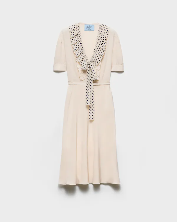 Embroidered marocain dress