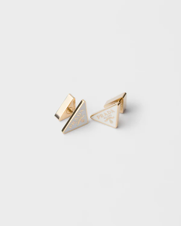 Enameled metal earrings