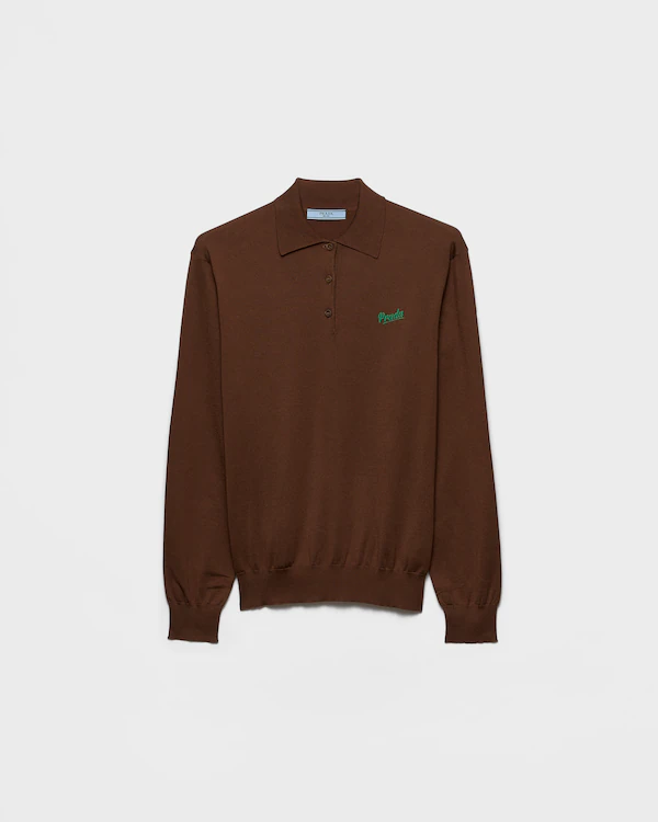 Silk polo shirt