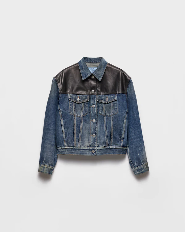 Denim and leather jacket