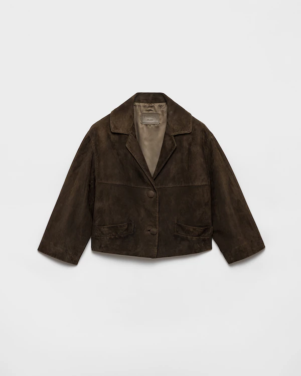Cropped suede jacket