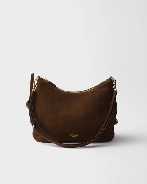 Prada Fold large suede bag