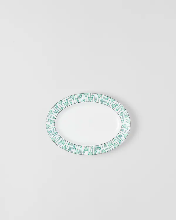 Small porcelain serving plate - Vienna Green