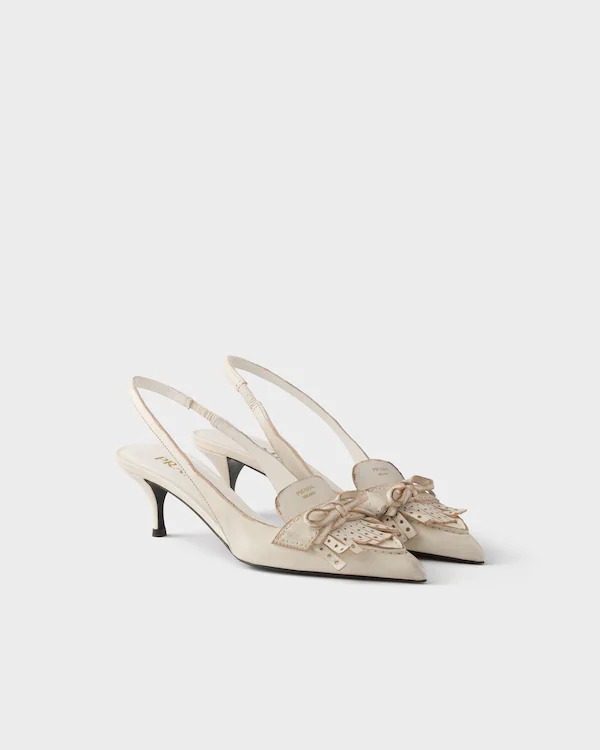 Leather slingback pumps