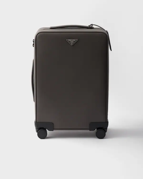 Saffiano leather trolley