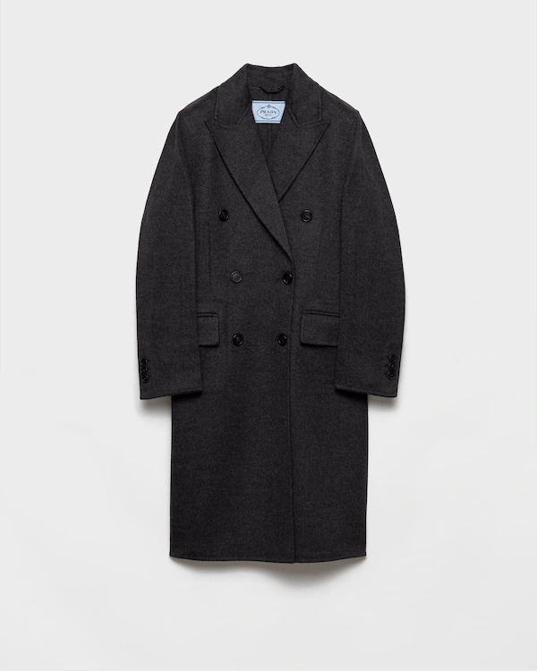 Double-breasted double cashwool coat