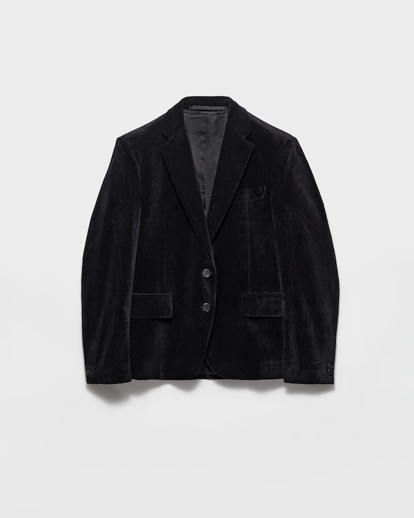 Single-breasted velvet jacket