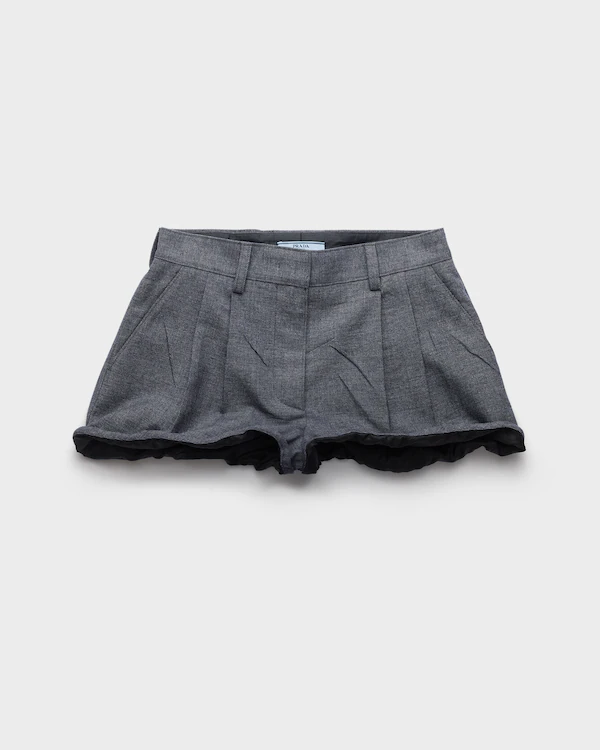 Grisaille and antiqued satin shorts