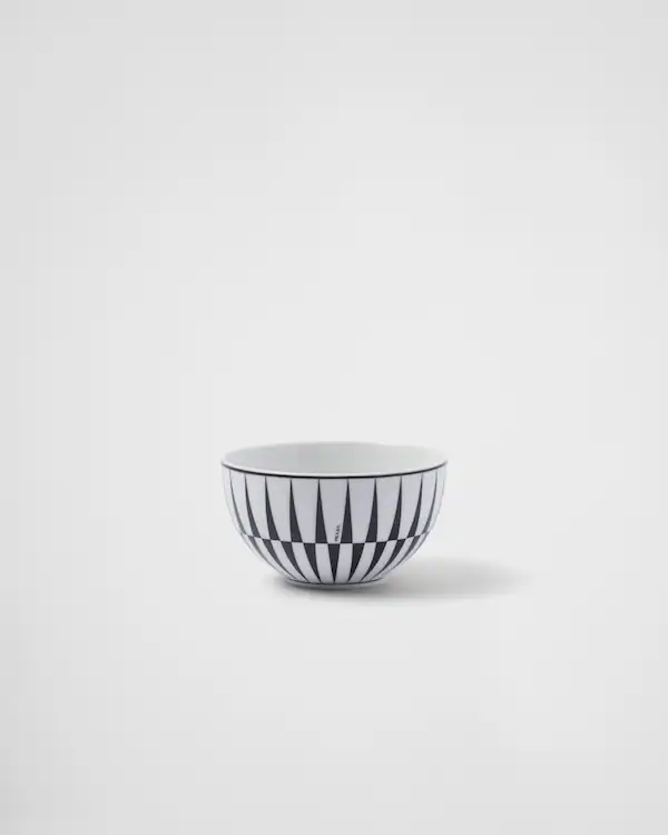 Set of two porcelain rice or cereal bowls - Stripes