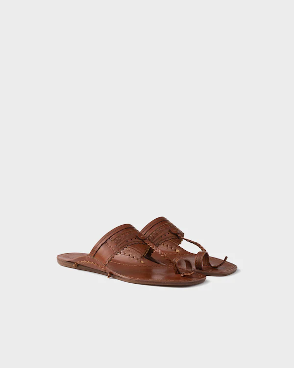Prada Made in India x Inspired by Kolhapuri Chappal leather sandals