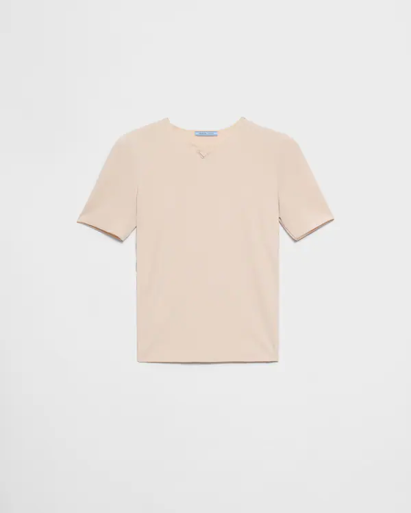 Short-sleeved stretch fabric T-shirt