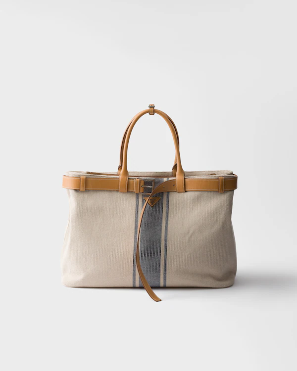 Prada Buckle canvas and leather bag