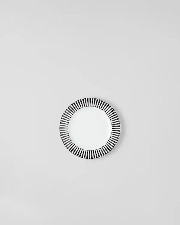 Set of two porcelain dessert plates - Stripes
