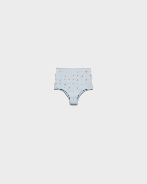 Floral print elasticized cotton panties