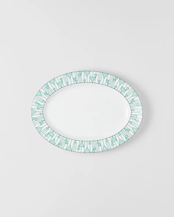 Large porcelain serving plate - Vienna Green