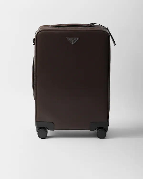 Saffiano leather trolley