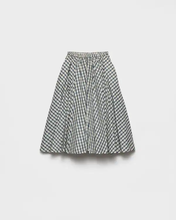 Full checked chambray skirt
