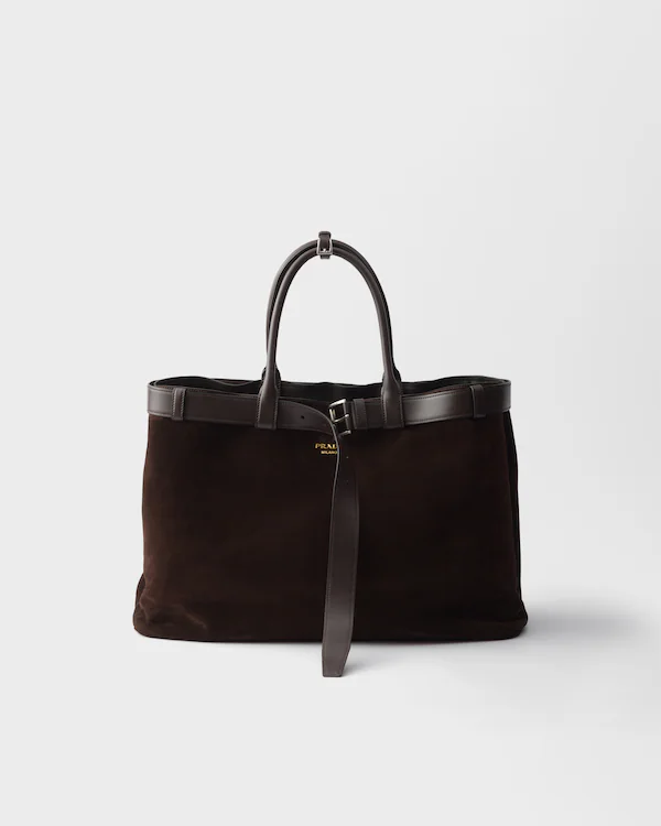 Prada Buckle suede bag with belt