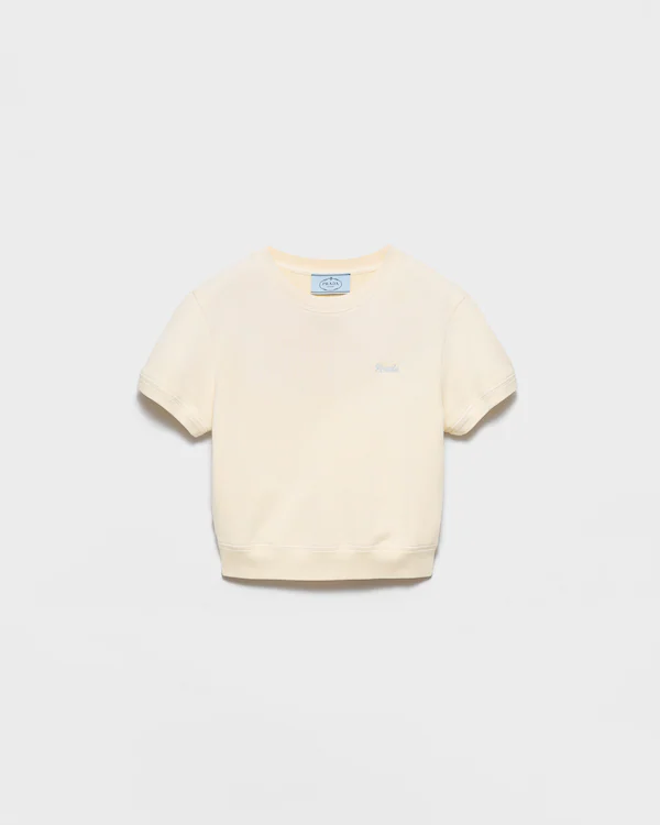 Cotton fleece crew-neck T-shirt