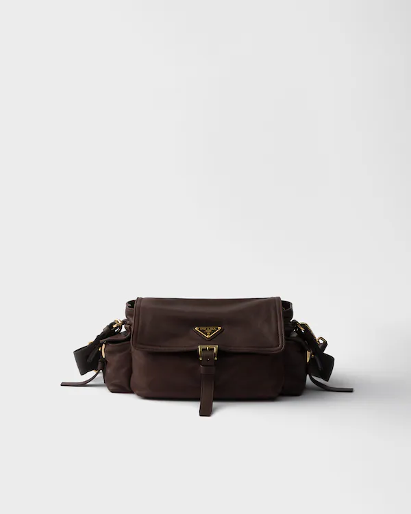 Prada Explore medium nappa leather shoulder bag with flap