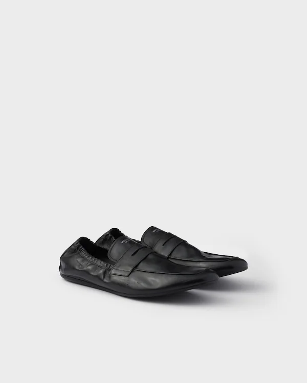 Shuffle antiqued leather loafers