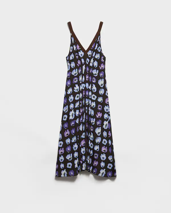Floral print marocain dress